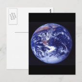 Apollo 17 beeld van de aarde in de ruimte briefkaart (Voorkant / Achterkant)