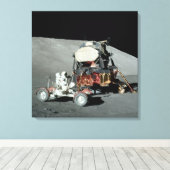 Apollo 17 - De finale Manned Moon Landing Canvas Afdruk (Insitu (Houten vloer))