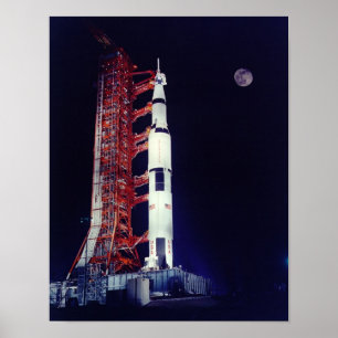 Apollo 17 en de maan poster