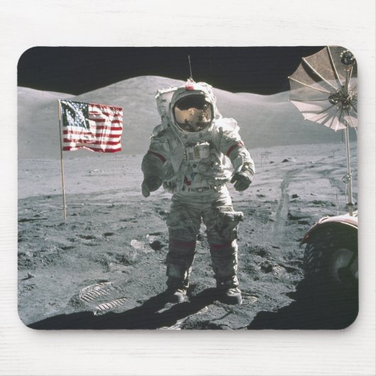 Apollo 17 Laatste man op de Moon Mousepad Muismat (Voorkant)