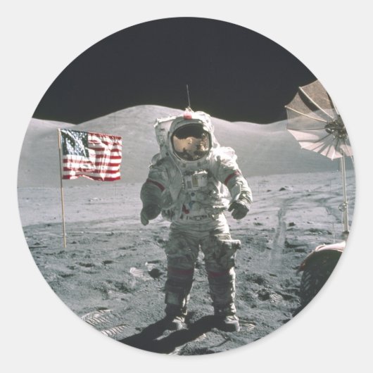 Apollo 17 Laatste Moon Walk Sticker (Voorkant)