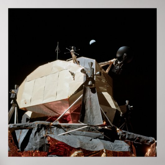 Apollo 17 Lunar Module "Challenger" & Aarde Poster (Voorkant)