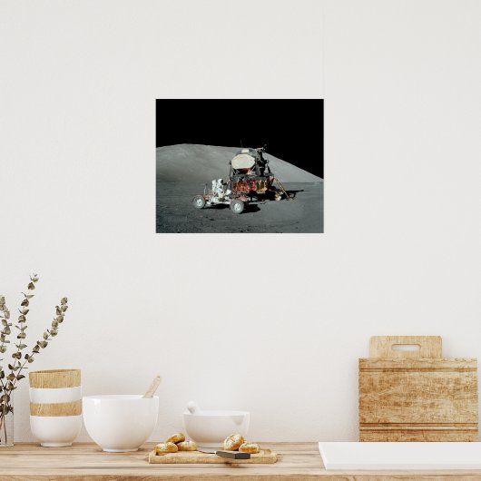 Apollo 17 Lunar Module & Lunar Roving Vehicle Poster (Keuken)
