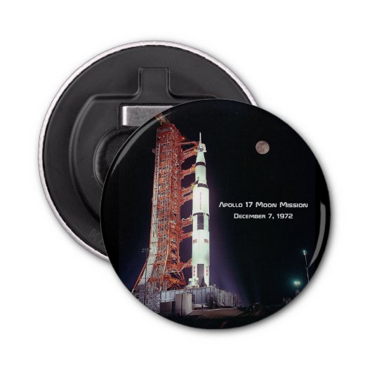 Apollo 17 Moon Mission Button Flesopener (Voorkant)