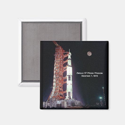 Apollo 17 Moon Mission Magneet (Voorkant / Achterkant)
