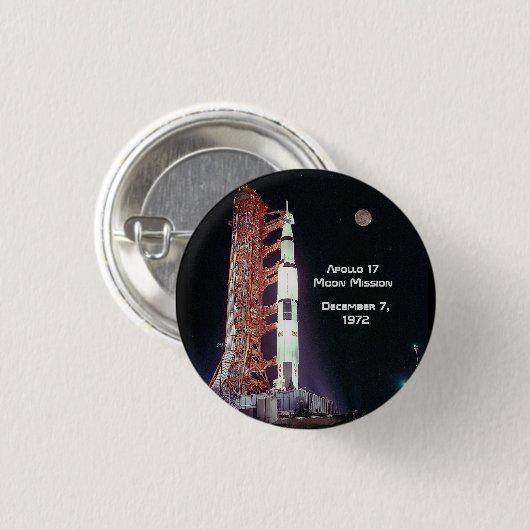 Apollo 17 Moon Mission Ronde Button 3,2 Cm (Voorkant /achterkant)