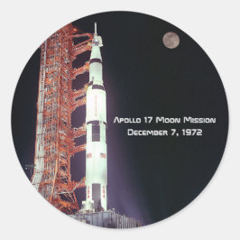 Apollo 17 Moon Mission Ronde Sticker