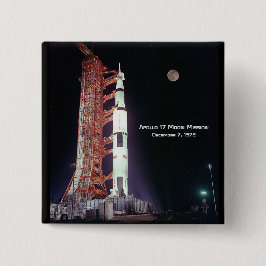 Apollo 17 Moon Mission Vierkante Button 5,1 Cm