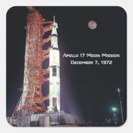 Apollo 17 Moon Mission Vierkante Sticker
