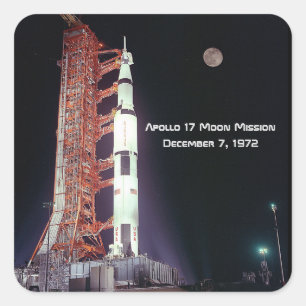 Apollo 17 Moon Mission Vierkante Sticker