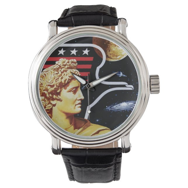 Apollo 17 NASA Missie Patch Logo Horloge (Voorkant)