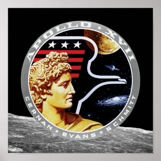 Apollo 17 NASA-missiepatchlogo Poster (Voorkant)