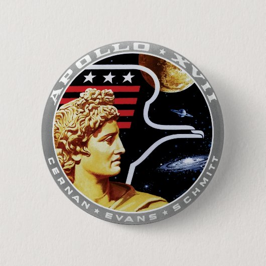 Apollo 17 NASA-missiepatchlogo Ronde Button 5,7 Cm (Voorkant)