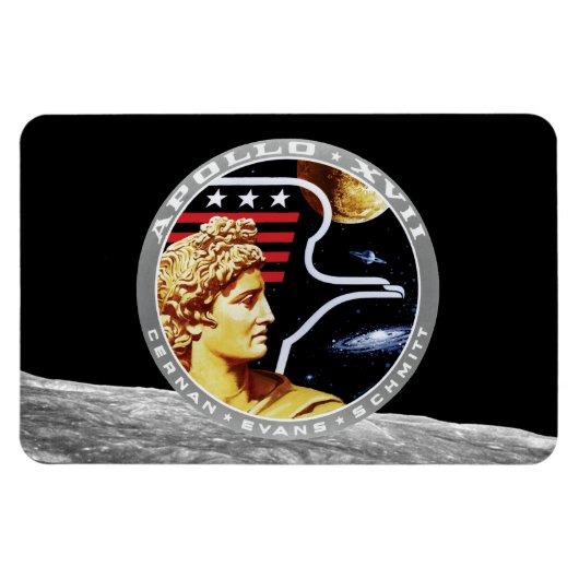 Apollo 17 NASA Mission Patch Logo Magneet (Horizontaal)
