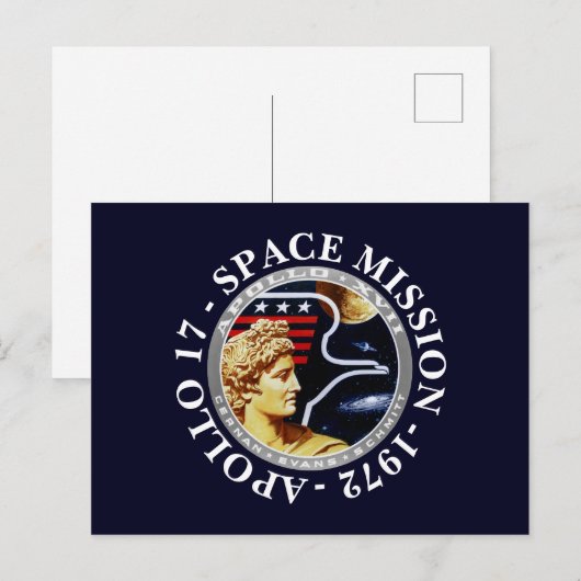 Apollo 17 Space Mission 1972 Insignia Briefkaart (Voorkant / Achterkant)