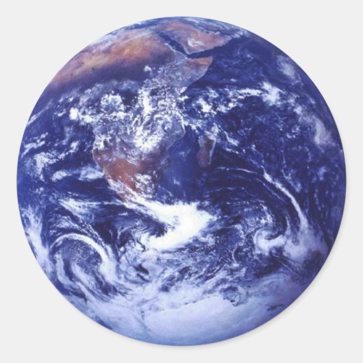 Apollo 17 uitzicht Aarde in de ruimte Ronde Sticker (Voorkant)