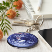 Apollo 17 uitzicht Aarde in de ruimte Sleutelhanger (Zijkant)