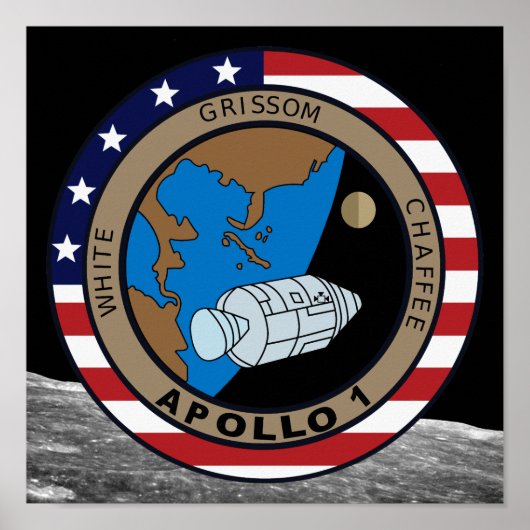 Apollo 1 Missie Patch Logo Poster (Voorkant)