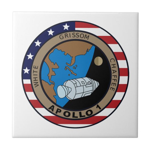 Apollo 1 Missie Patch Logo Tegeltje (Voorkant)