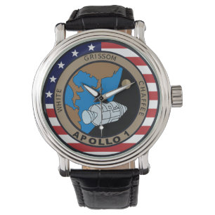 Apollo 1-missiepatchlogo horloge