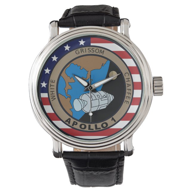 Apollo 1-missiepatchlogo horloge (Voorkant)