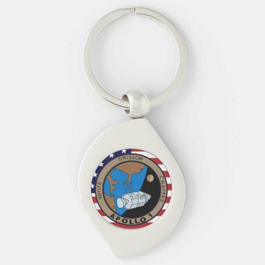 Apollo 1 Mission Patch Logo Sleutelhanger (Voorkant)