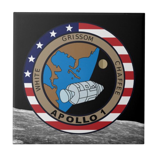 Apollo 1 Mission Patch Logo Tegeltje (Voorkant)