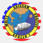 Apollo 1 ronde sticker (Voorkant)