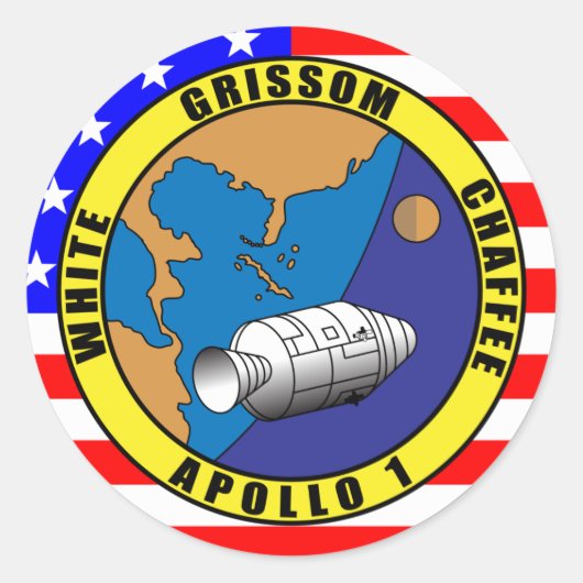 Apollo 1 ronde sticker (Voorkant)