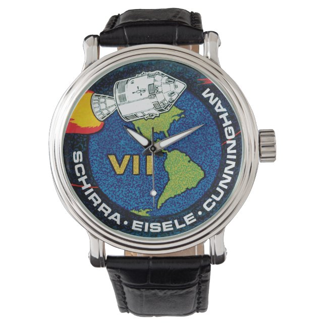 Apollo 7 NASA-missiepatchlogo Horloge (Voorkant)