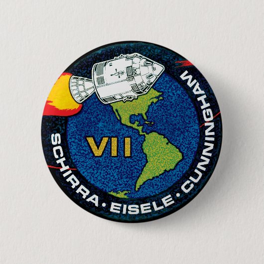 Apollo 7 NASA-missiepatchlogo Ronde Button 5,7 Cm (Voorkant)