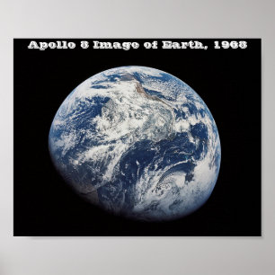 Apollo 8 afbeelding Aarde, 1968 Poster