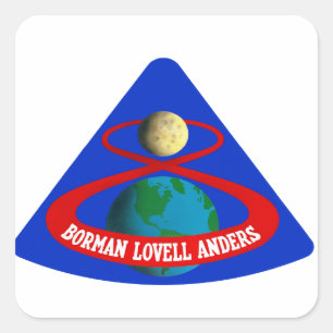 Apollo 8: Eerste Mannen op de maan! Vierkante Sticker