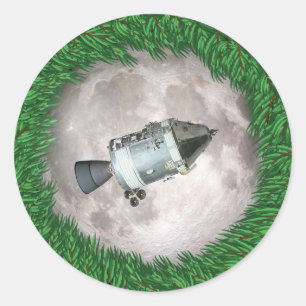 Apollo 8 kerstavond Moon Missie Ronde Sticker