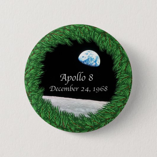 Apollo 8 kerstavond Moon Ronde Button 5,7 Cm (Voorkant)