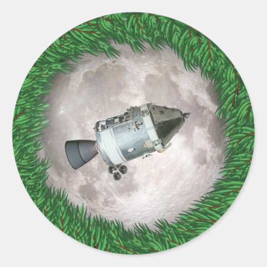Apollo 8 kerstavond Moon Ronde Sticker (Voorkant)