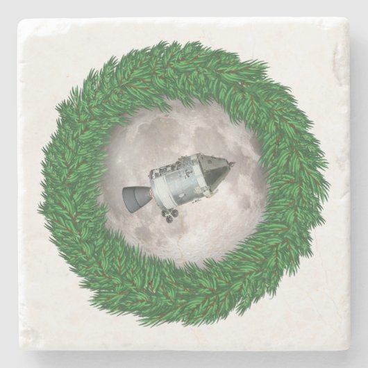 Apollo 8 kerstavond Moon Stenen Onderzetter (Voorkant)