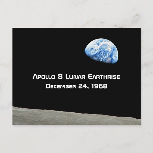 Apollo 8 Lunar Earthrise 50ste Jubileum Briefkaart (Voorkant)