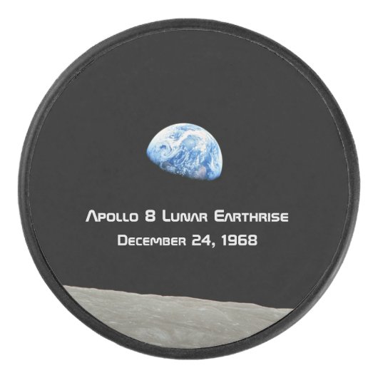 Apollo 8 Lunar Earthrise 50ste Jubileum Hockey Puck (Voorkant)