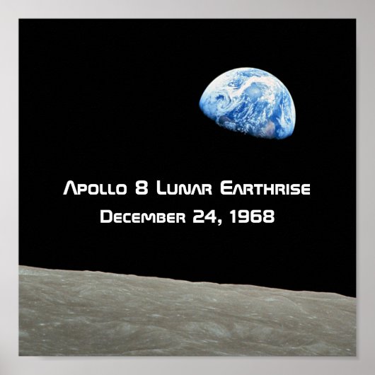 Apollo 8 Lunar Earthrise 50ste Jubileum Poster (Voorkant)