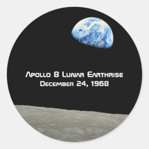 Apollo 8 Lunar Earthrise 50ste Jubileum Ronde Sticker