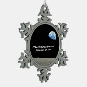 Apollo 8 Lunar Earthrise 50ste Jubileum Tin Sneeuwvlok Ornament (Links)