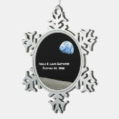 Apollo 8 Lunar Earthrise 50ste Jubileum Tin Sneeuwvlok Ornament (Rechts)