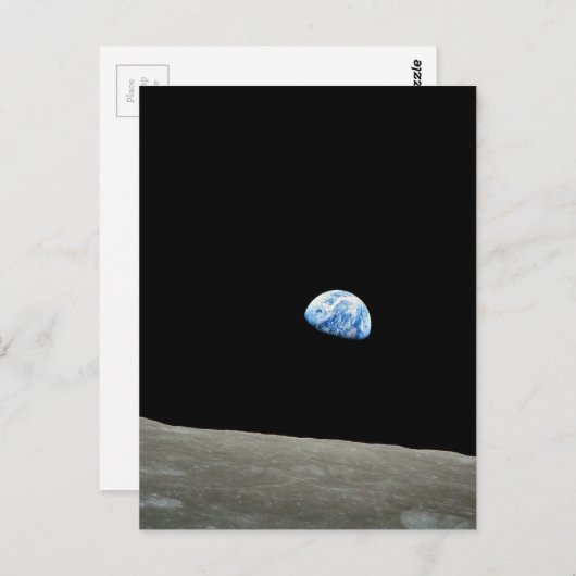 Apollo 8 NASA Moon Mission Earthrise Briefkaart (Voorkant / Achterkant)