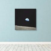 Apollo 8 NASA Moon Mission Earthrise Canvas Afdruk (Insitu (Houten vloer))
