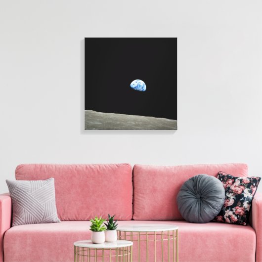 Apollo 8 NASA Moon Mission Earthrise Canvas Afdruk (Insitu (Woonkamer))