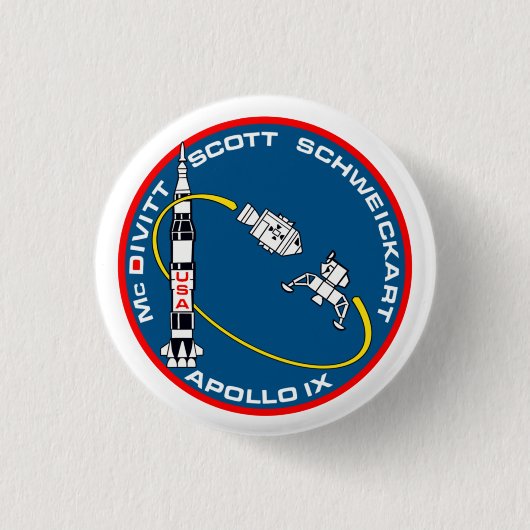 Apollo 9-missie patch ronde button 3,2 cm (Voorkant)