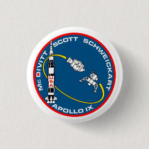 Apollo 9-missie patch ronde button 3,2 cm