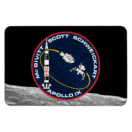 Apollo 9 NASA-missiepatchlogo Magneet (Horizontaal)