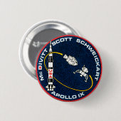 Apollo 9 NASA-missiepatchlogo Ronde Button 5,7 Cm (Voorkant /achterkant)